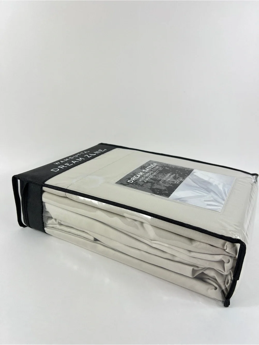 Wamsutta Dream Zone Queen Sheet Set Tan Sateen 400 TC Luxury Cotton 4 Pc NEW